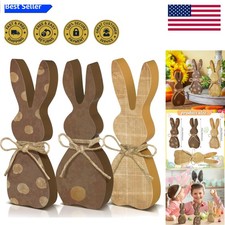 Handmade Rustic Wooden Bunny Centerpiece Set - Cute 5.91