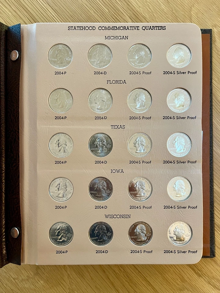 Washington Quarters Statehood 2004-2008 Including Proof | DANSCO 8144 *COMPLETE* - Image 3 of 4