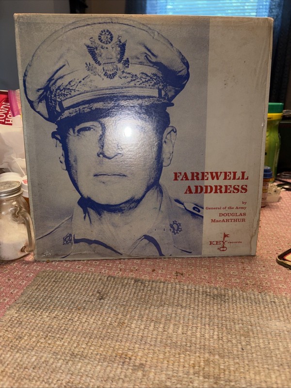 Farewell Address By General Of The Army Douglas MacArthur Vinyl LP Record Ex.