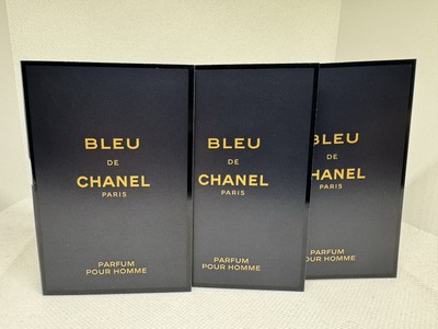 3 PC Chanel Bleu De Chanel PARFUM Sample Vial with Card 3 X 0.05 oz. New