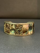 Vintage Silver Cuff Bracelet Mother of Pearl/...