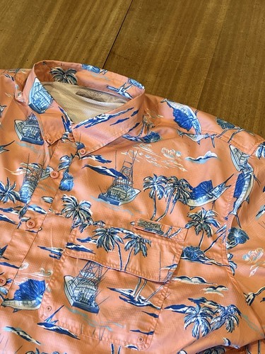 Ocean & Coast Herren 3XL Sport Angeln Hemd belüftet Kurzarm Palm Coast
