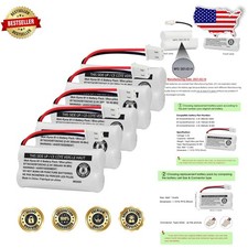 Reliable 2.4V 300mAh Ni-MH Cordless Phone Battery BT162342/BT262342 5-Pack