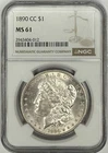 1890 CC Morgan Silver Dollar $1 NGC MS61 ‼️FLASHY FROSTY APPEARANCE‼️