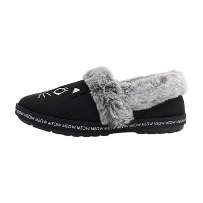 Skechers Bobs Too Cozy-Meow Pajama Damenschuhe Hausschuhe Schwarz Freizeit