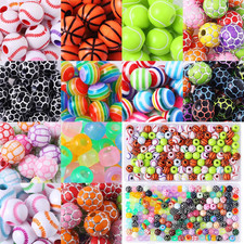 Sports Beads for Jewelry Making,250 Football Soccer Basketball Baseball Softball