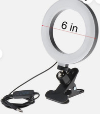 LED Ring Light Clip-on Desk Fill Light Portable Selfie Light For Makeup Dimmable