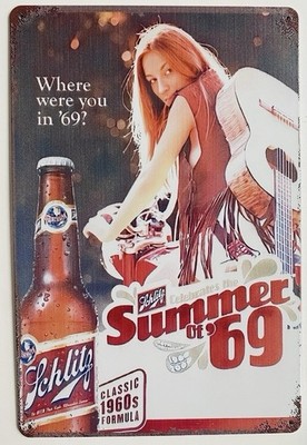 Schlitz Malt Liquor Beer Sign Summer Of 69 - 1969 Schlitz Beer 70 s