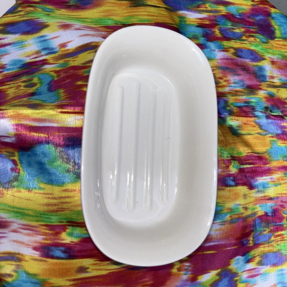 "Jabonera Ralph Lauren porcelana blanca rayas negras 6,5"" X 3,75""" Foto 3 de 4