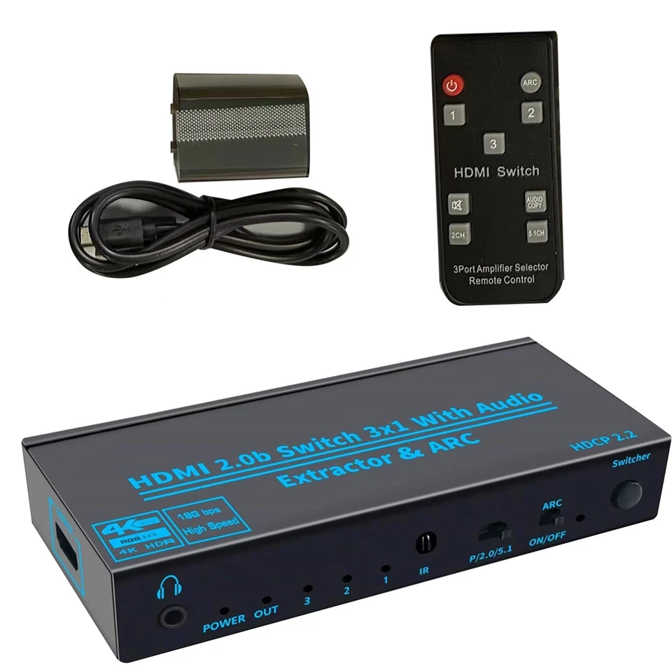 4K 1080P 3 In 1 Out 3-Port HDMI Switcher 3x1 Switch Selector Splitter For PS4 TV - Image 3 of 4