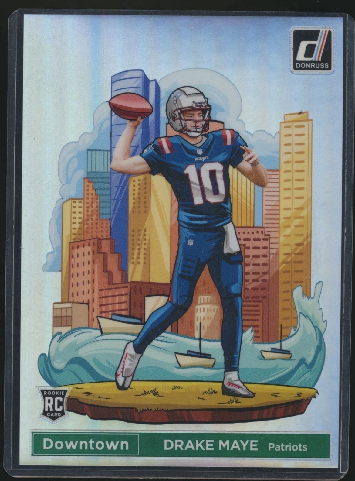 2024 Panini Donruss Drake Maye Oversized Downtown w/ Top Loader RC Rookie #13