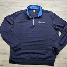Footjoy FJ Pullover Mens XL Navy Blue 1/4 Zip Performance Golf Jacket CLUB CHAMP