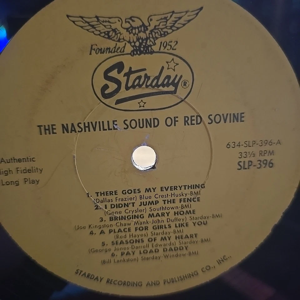 Red Sovine – The Nashville Sound Of - 1967 Starday SLP396 Vinyl Record LP  - Image 4 of 4