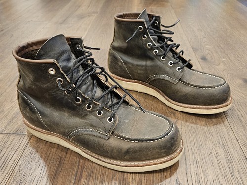 Red Wing Moc Toe 8890 Boots Size 9.5 Charcoal Rough And Tough