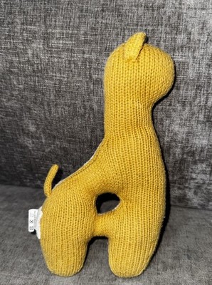 BlaBla Baby Toy Knit GIRAFFE Rattle Two Color Yellow Beige Stuffed Plush 9''