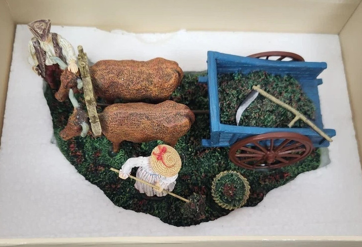 Working in Field with Oxen Colonial Williamsburg Farm Miniature Lang & Wise  Box