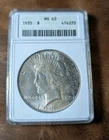 1935 P Peace Silver Dollar $1 MS63 Rare Date Nice ANACS