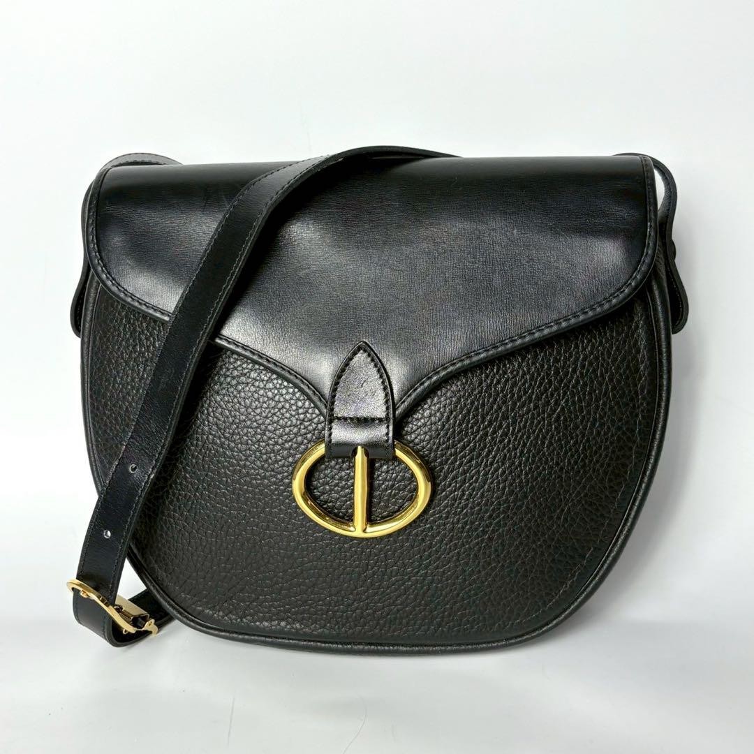 Vintage Christian Dior Black Crossbody Shoulder Bag Pre-Owned