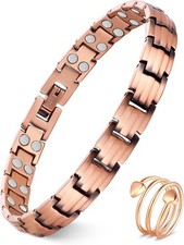 Feraco Copper Bracelets  Rings for Women, Ultra Strength Magnetic Bracelet with
