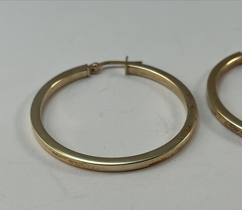 MILOR ITALY Gold Vermeil 925 Sterling Silver Round Hoop Earrings 1 1/2" - Picture 5 of 8