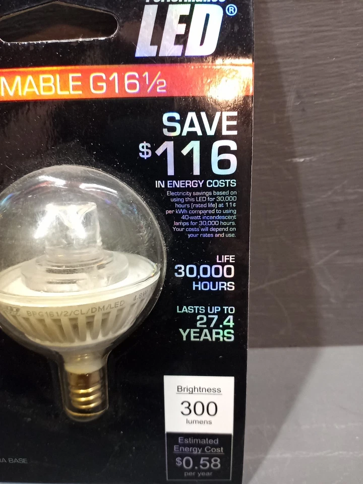 Feit Electric Dimmable G16 1/2 40Watt Replacement Bulb Soft White New In Package - Image 4 of 4