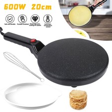 600W Portable Electric Non-Stick Pancake Crepe Maker Machine Baking Pan Black UK