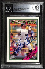 Carlton Fisk Signed 1988 Topps White Sox Trading Card Beckett