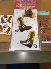 Mrs. Grossman's Stuffed Cowboy Boots Stickers Scrapbooking Card Making Jolee’s