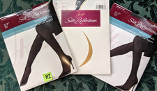 Vintage Stockings 3pr Pantyhose Nylons Hanes Silky Reflections H2