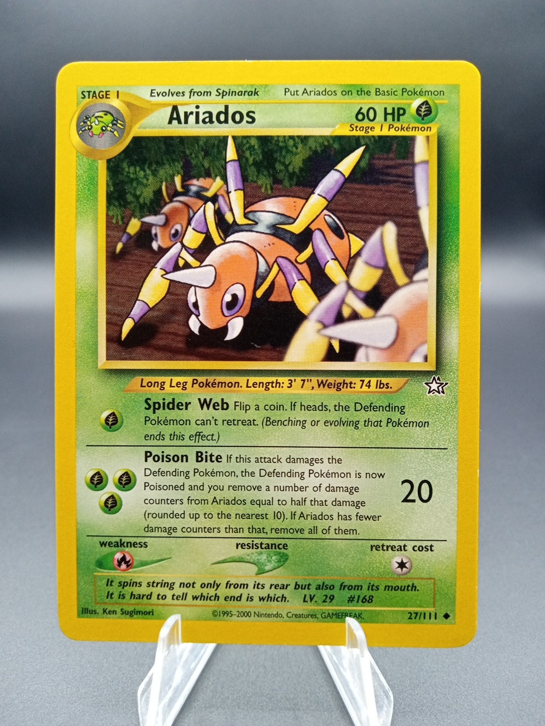 2000 Pokemon Neo Genesis Ariados #27 Extremely LP