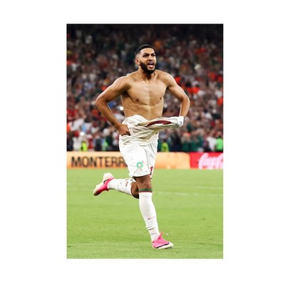 Ismael Saibari Penalty Goal Morocco Soccer - Futbol 2026 Cup - POSTER 20''x30''