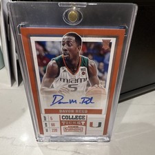Panini 2017-18 Contenders Davon Reed Rookie Autograph College Ticket #5 Miami