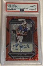 2022 Prizm James Cook Red Shimmer RC Auto /35 PSA 10 GEM MT