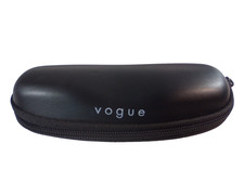 Vogue Eye Glass Case Black Zip Around Closure Sunglasses Reading Glasses Chic