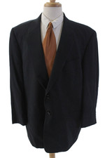 Giorgio Armani for Michael Haber Mens Wool Buttoned Blazer Blue Size 46
