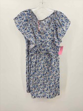 Pre-Owned Wal G Blue Size Small Floral Short Short Sleeve Dress
