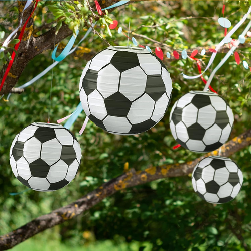 8 in Soccer Ball Paper Lantern Decoration Soccer Goal Birthday Party Decoration - Afbeelding 3 van 7