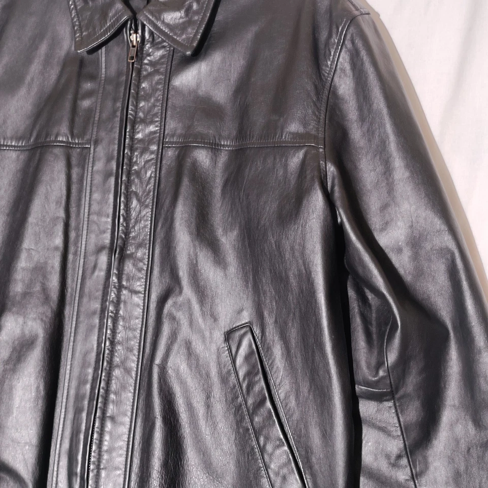 JHANE BARNES 黑色皮革夹克,尺寸 42 — 第 4/4 张图片