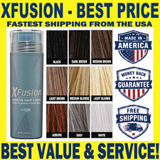 XFusion 28G - Keratin Hair Fibers - Black, Dark Brown, Med Brown, Light Brown