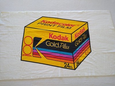 vintage KODAK GOLD PLUS FILM beach bath towel new old stock USA Dundee 80s 90s