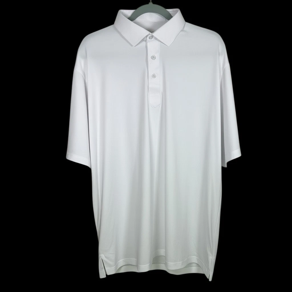 Collars and Co Polo Shirt Mens XL Relaxed White Preppy Work Office Featherweight