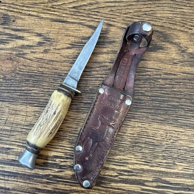 Estate Find * Vintage Edge Brand Knife 489 Solingen Germany w Leather Sheath