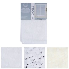 Pair of curtains with embossed roses, embroidery, fold for branches, doors and windows