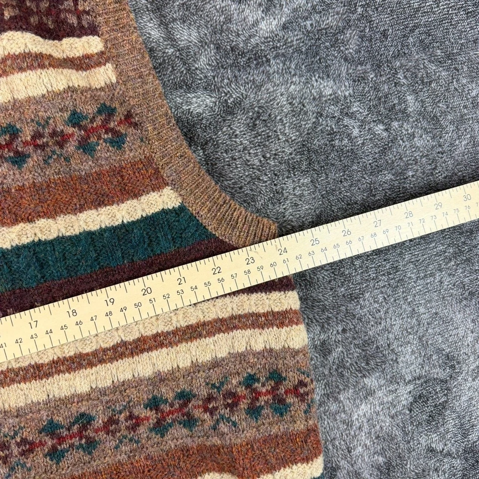 Vtg Lands' End 100% Pure Shetland Wool Fair Isle Sweater Vest Men's L Scotland - Image 4 of 4