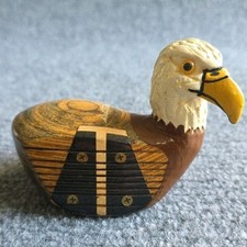 Walter Hagen Wood Golf Club Driver Head Hand Carved Eagle Folk Art  Paperweight