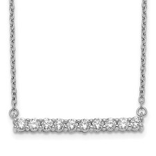 14k White Gold 1/2 carat Lab Grown Diamond VS/SI G 18 inch Bar Necklace