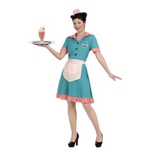 My Other Me Women's 1950s Waitress Costume, Adult Retro Costume, Various Sizes X