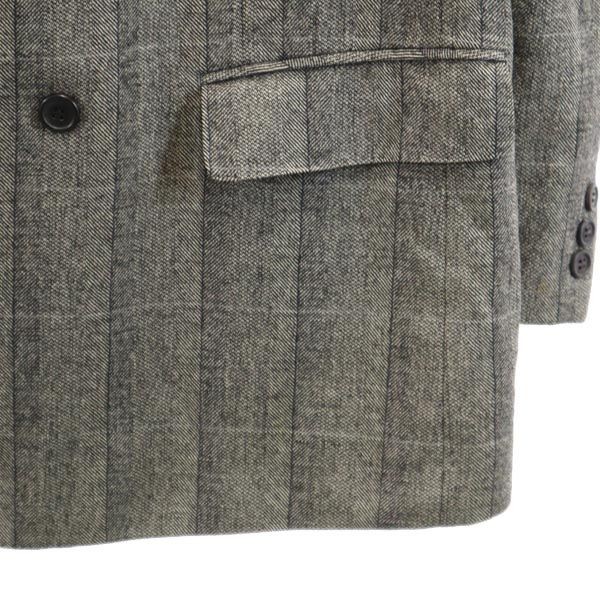 LANVIN wool Check Pattern tailored jacket gray Me… - image 5
