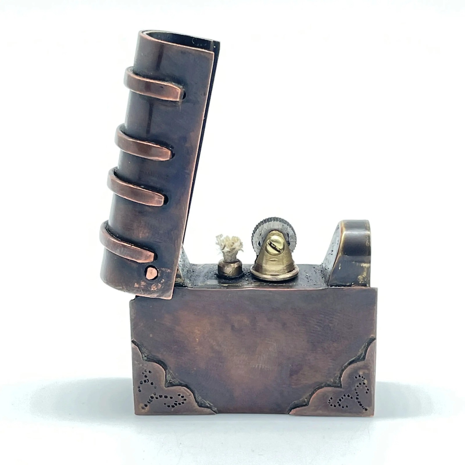 European Book Oil Lighter Handmade Brass Retro Collectible G
