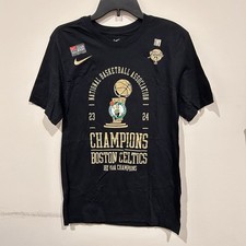 Men's Small Nike Tee NBA Boston Celtics 23/24 Champions Black T-Shirt